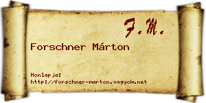 Forschner Márton névjegykártya